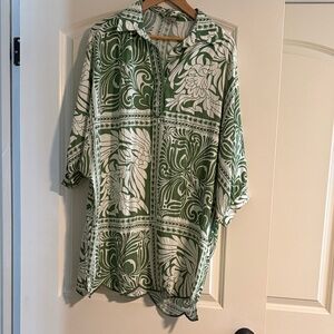 Green Floral Men's Shirt